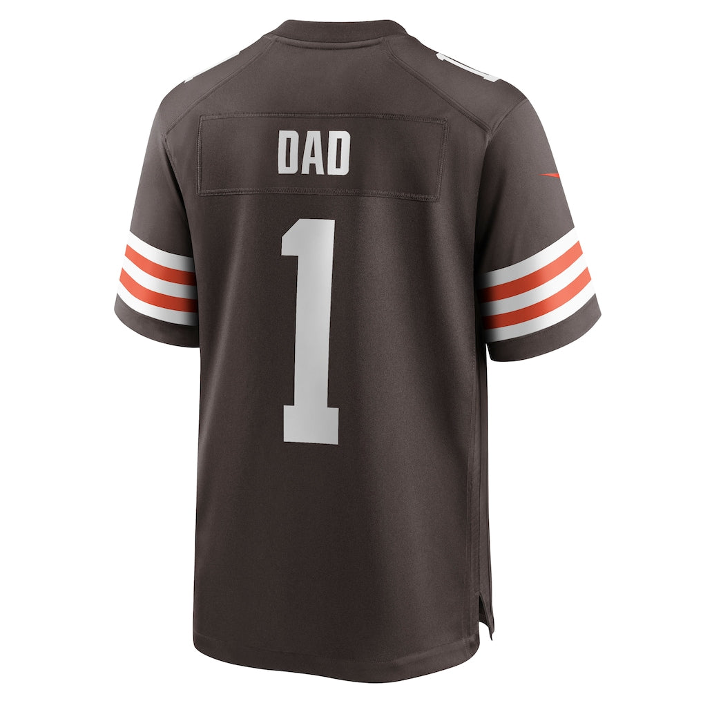 Kieara C.Browns #1 Dad Brown Game Jersey