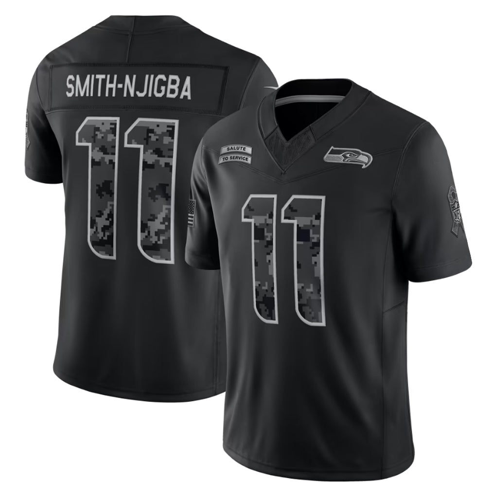 Kieara S.Seahawks #11 Jaxon Smith-Njigba Player Black Limited 2026 Salute to Service Home Game Stitched Jerseys