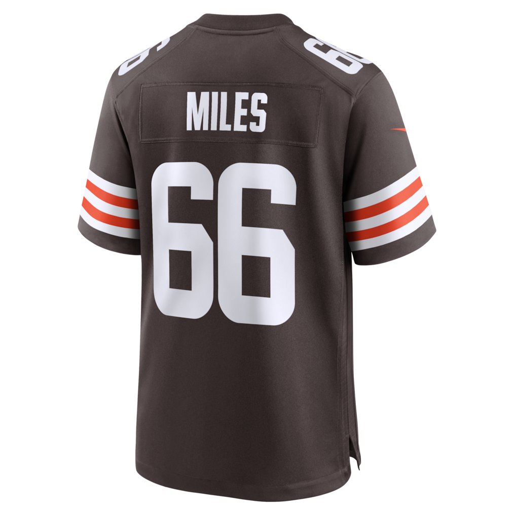 Kieara C.Browns #66 Joshua Miles Brown Team Game Jersey