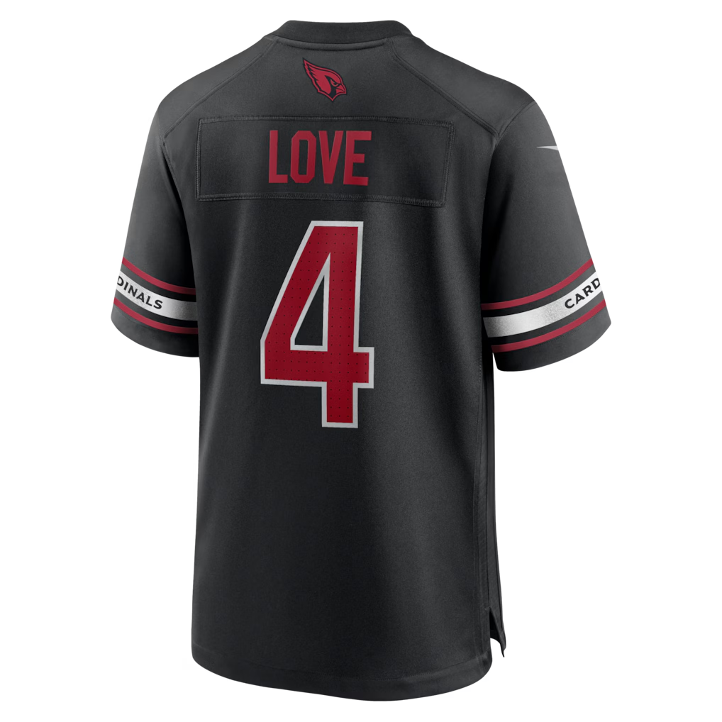 Kieara A.Cardinals #4 Jeremiyah Love Black Game Player Stitched Jerseys