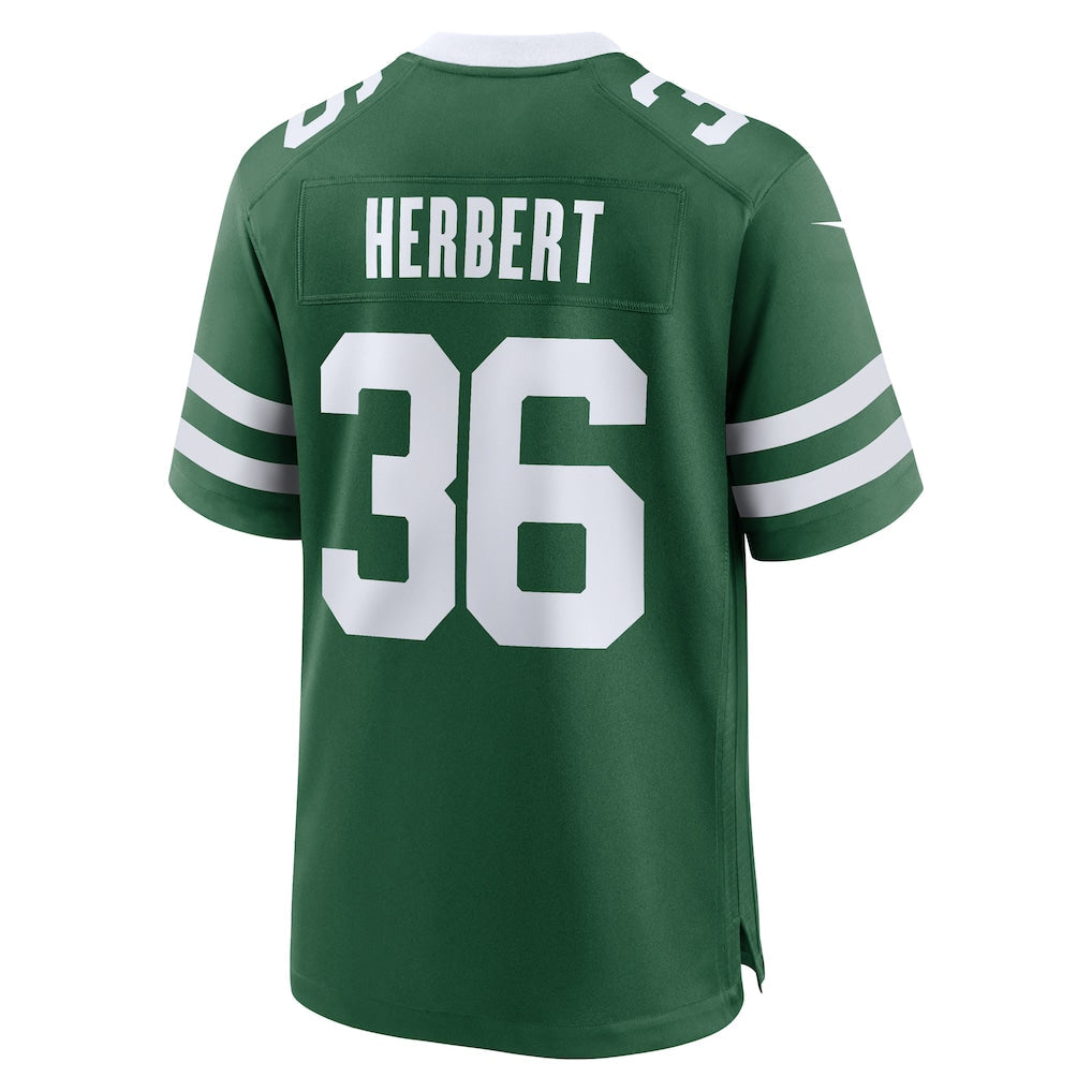 Kieara NY.Jets #36 Khalil Herbert Legacy Green Team Game Jersey