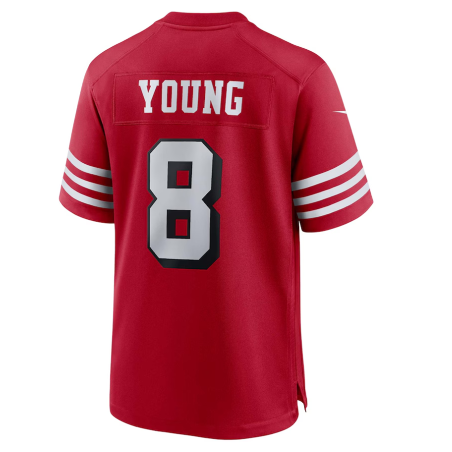 Kieara #8 Steve Young Player SF.49ers Scarlet Alternate Game Stitched Jersey