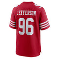 Kieara SF.49ers #96 Jordan Jefferson Scarlet Team Game Jersey