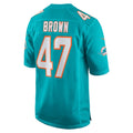 Kieara M.Dolphins #47 Cam Brown Aqua Game Jersey