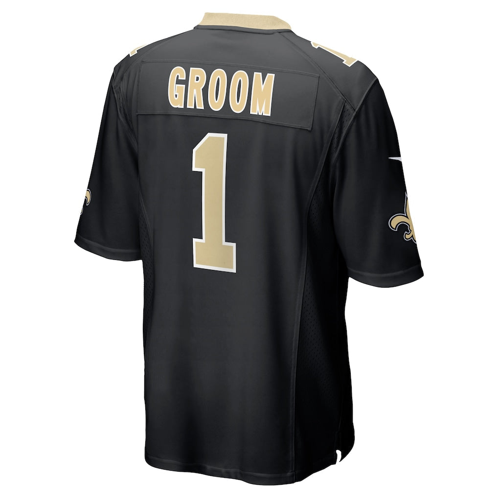 Kieara NO.Saints #1 Groom Black Game Jersey
