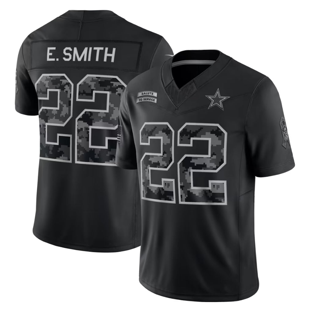 Kieara D.Cowboys #22 Emmitt Smith Player Black Limited 2026 Salute to Service Home Game Stitched Jerseys
