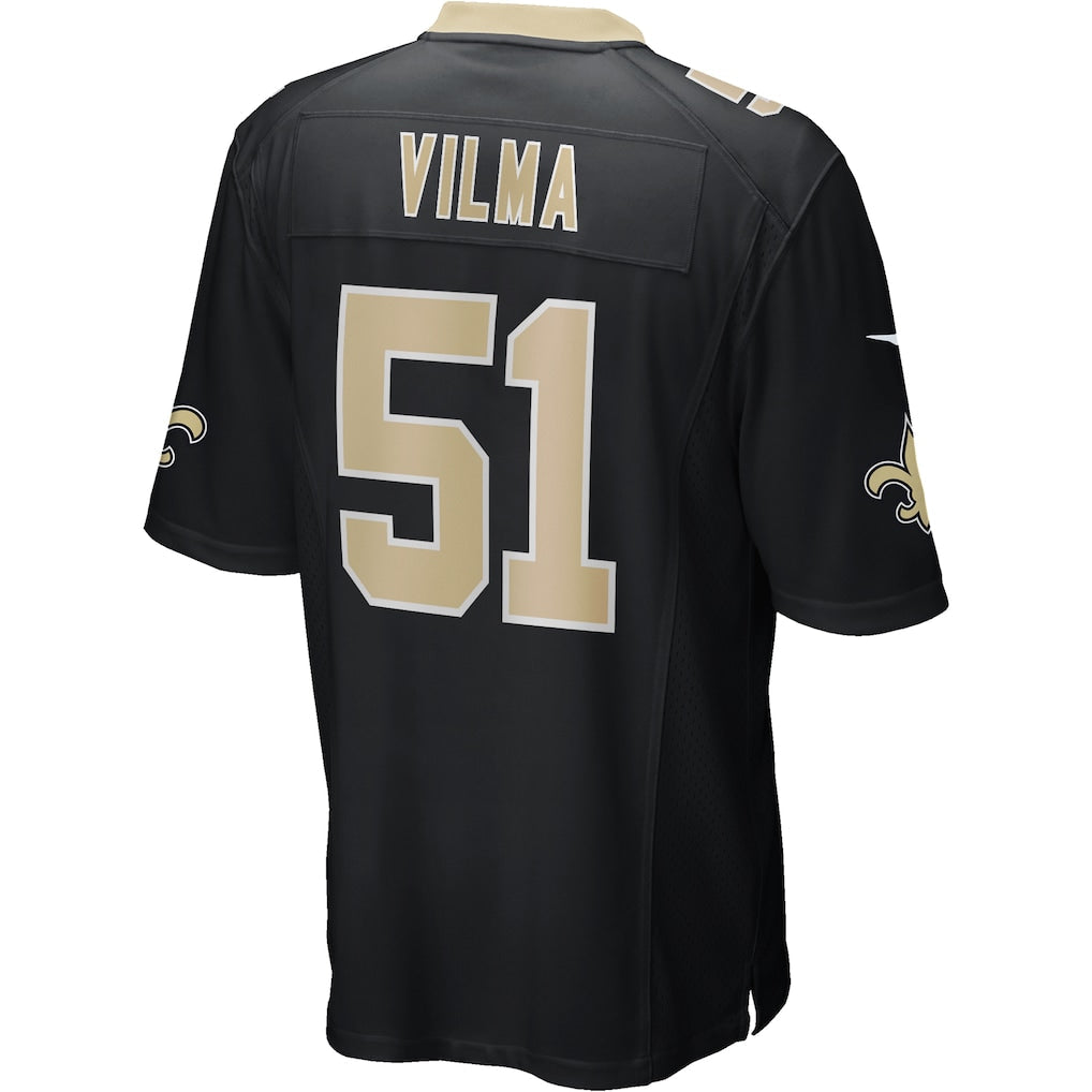 Kieara NO.Saints #51 Jonathan Vilma Black Game Retired Player Jersey