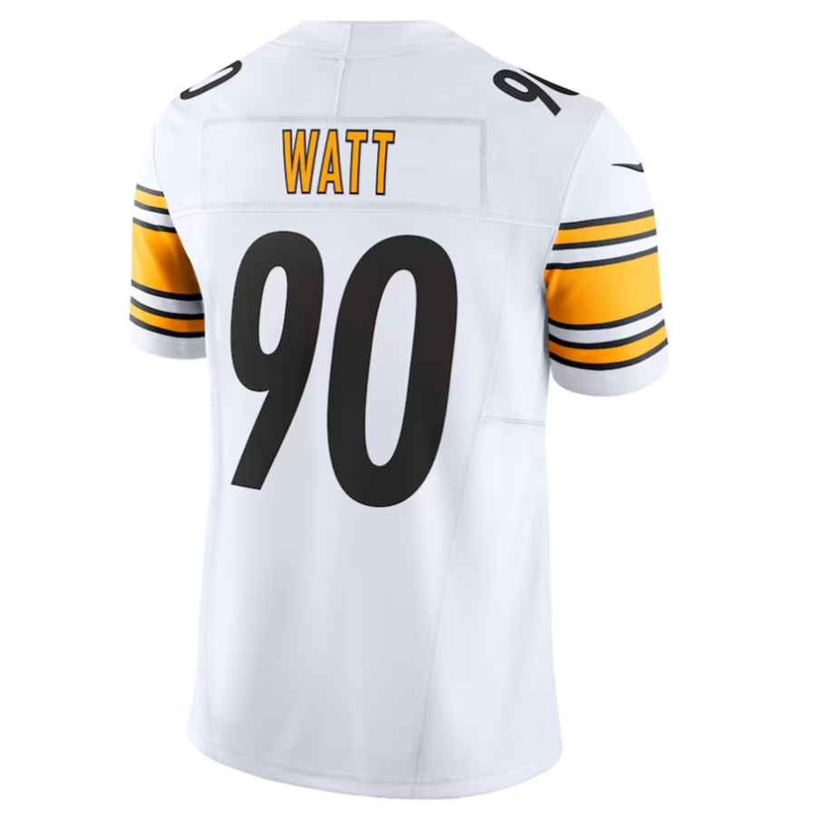 Kieara #90 T.J. Watt Player P.Steelers White Vapor F.U.S.E. Limited Stitched Jersey