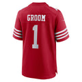 Kieara SF.49ers #1 Groom Scarlet Game Jersey