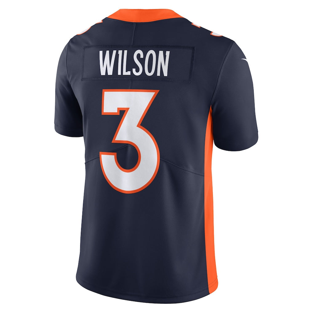 Kieara D.Broncos #3 Russell Wilson Navy Vapor Untouchable Limited Jersey