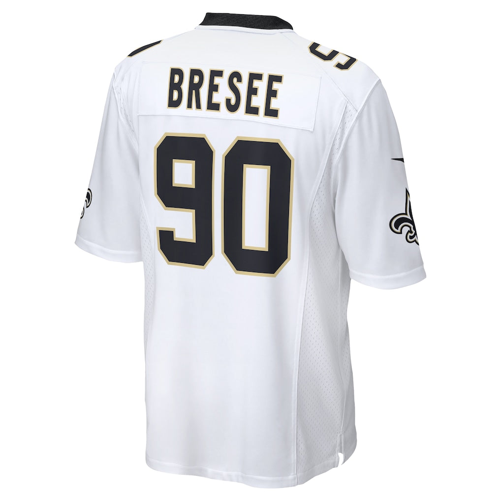 Kieara NO.Saints #90 Bryan Bresee White Game Jersey
