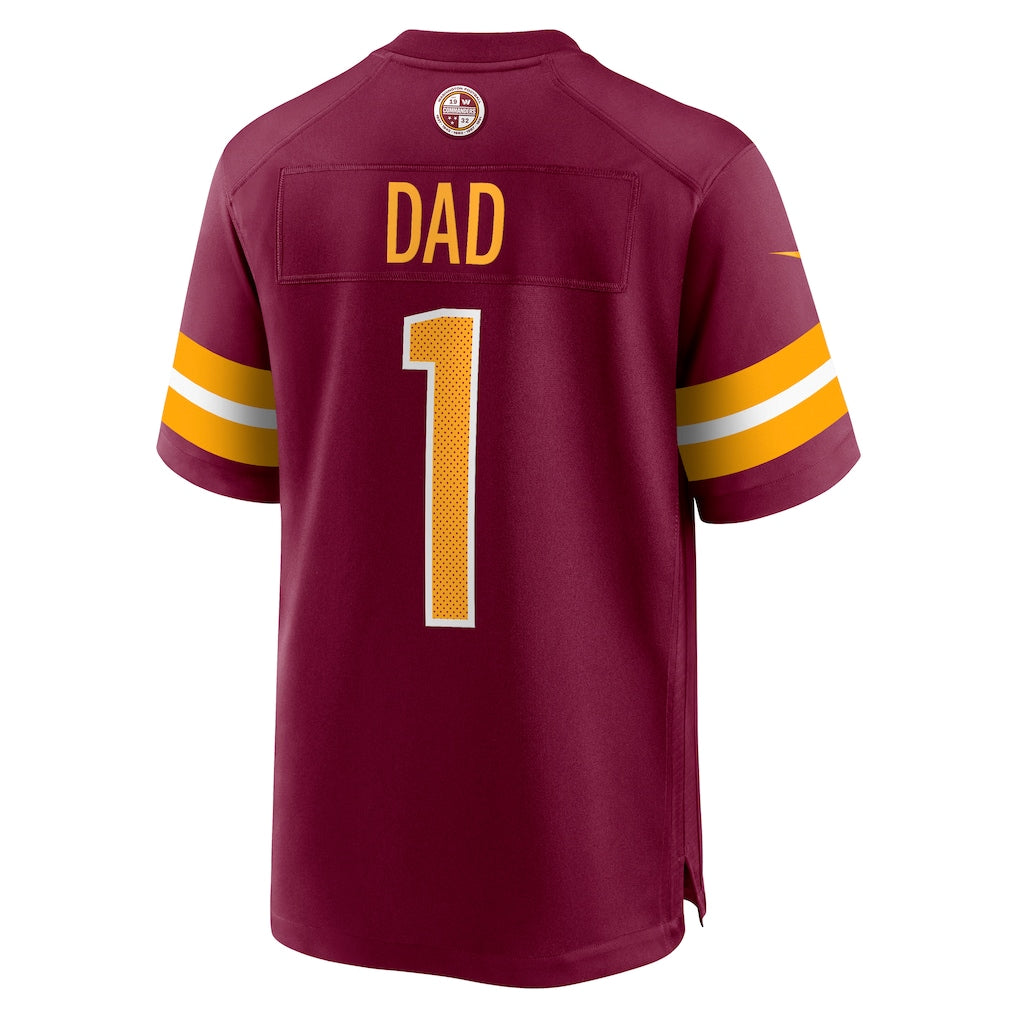 Kieara W.Commanders #1 Dad Burgundy Game Jersey