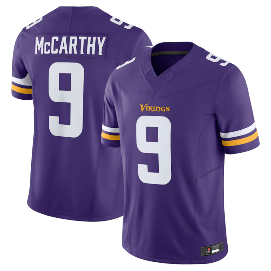 Kieara #9 J.J. McCarthy Player MN.Vikings Purple Vapor F.U.S.E. Limited Stitched Jerseys