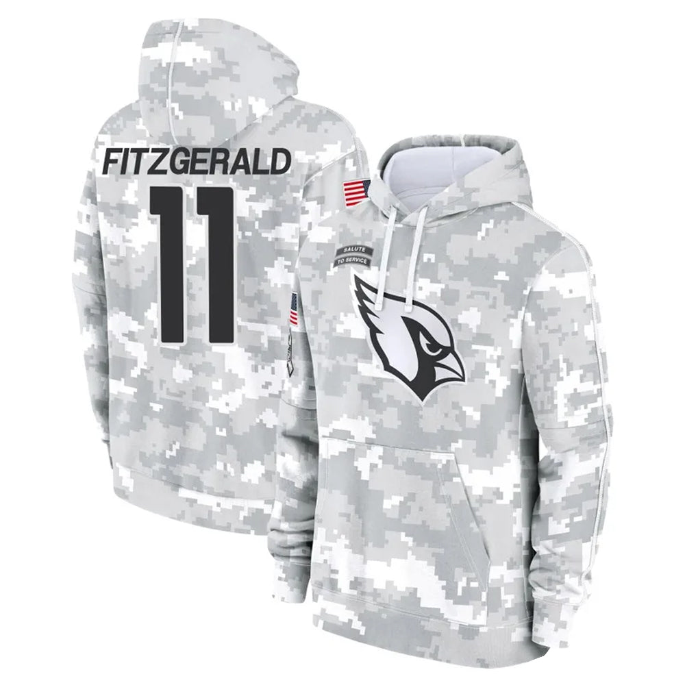 Kieara A.Cardinals #11 Larry Fitzgerald Player Arctic Camo Salute to Service Limited Hoodie Stitched Jerseys
