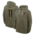 Kieara A.Cardinals #11 Larry Fitzgerald Player Olive Salute to Service Hoodies Stitched Jerseys