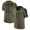 Kieara A.Cardinals #11 Larry Fitzgerald Player Salute To Service Olive Stitched Jerseys