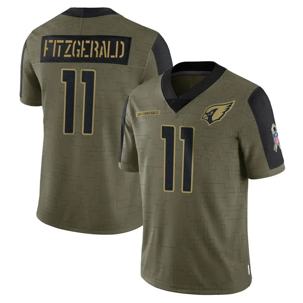 Kieara A.Cardinals #11 Larry Fitzgerald Player Salute To Service Olive Stitched Jerseys