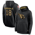 Kieara A.Cardinals #18 Marvin Harrison Jr. Player Black Salute to Service Hoodies  Stitched Jerseys