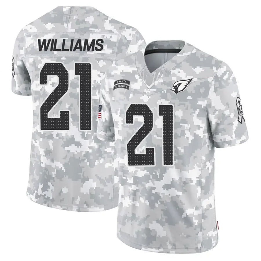 Kieara A.Cardinals #21 Garrett Williams Player Camo Salute to Service Limited Stitched Stitched Jerseys