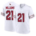 Kieara A.Cardinals #21 Garrett Williams Player White Home Game Stitched Jerseys