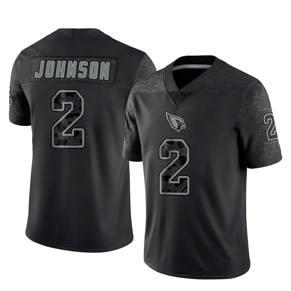 Kieara A.Cardinals #2 Will Johnson Player Black RFLCTV Limited Home Game Stitched Jerseys