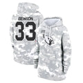 Kieara A.Cardinals #33 Trey Benson Player Arctic Camo Salute to Service Hoodies Stitched Jerseys