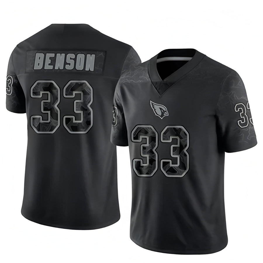 Kieara A.Cardinals #33 Trey Benson Player Black RFLCTV Limited Stitched Jerseys