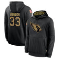 Kieara A.Cardinals #33 Trey Benson Player Black Salute to Service Hoodies Stitched Jerseys