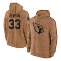 Kieara A.Cardinals #33 Trey Benson Player Brown Salute To Service Limited Hoodies Stitched Jerseys
