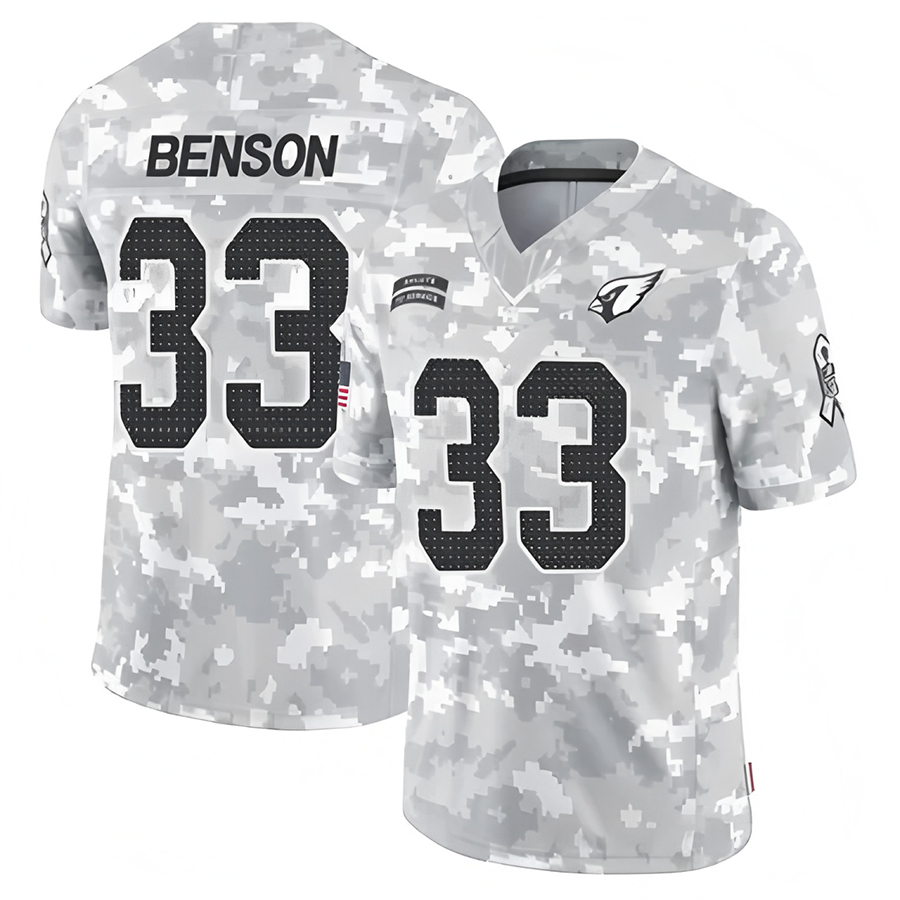 Kieara A.Cardinals #33 Trey Benson Player Camo Salute to Service Limited Stitched Jerseys