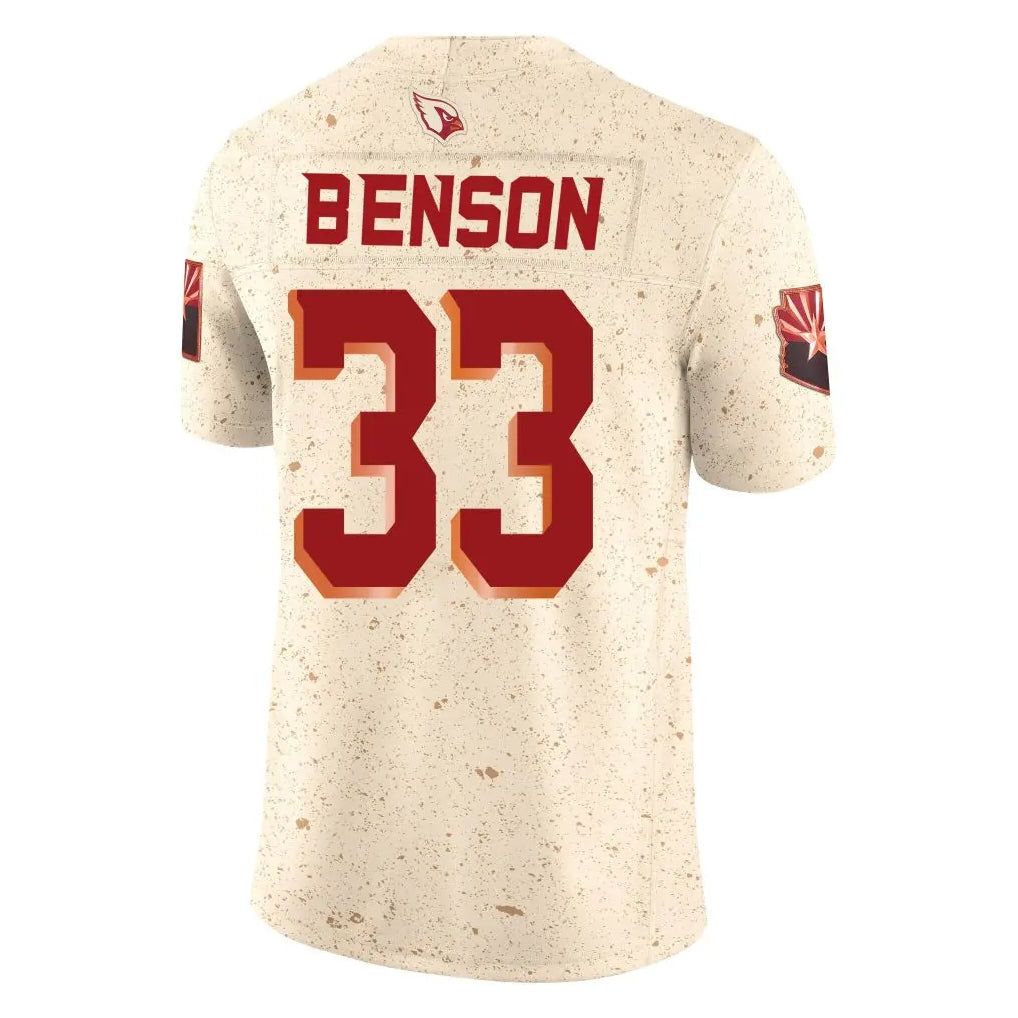 Kieara A.Cardinals #33 Trey Benson Player Cream Rivalries Collection Vapor Limited Home Game Stitched Jerseys