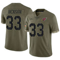 Kieara A.Cardinals #33 Trey Benson Player Olive Salute To Service Limited Game Stitched Jerseys