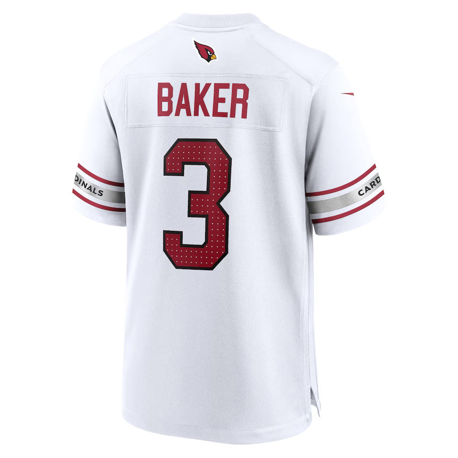Kieara A.Cardinals #3 Budda Baker Player White Game Road Stitched  Jerseys