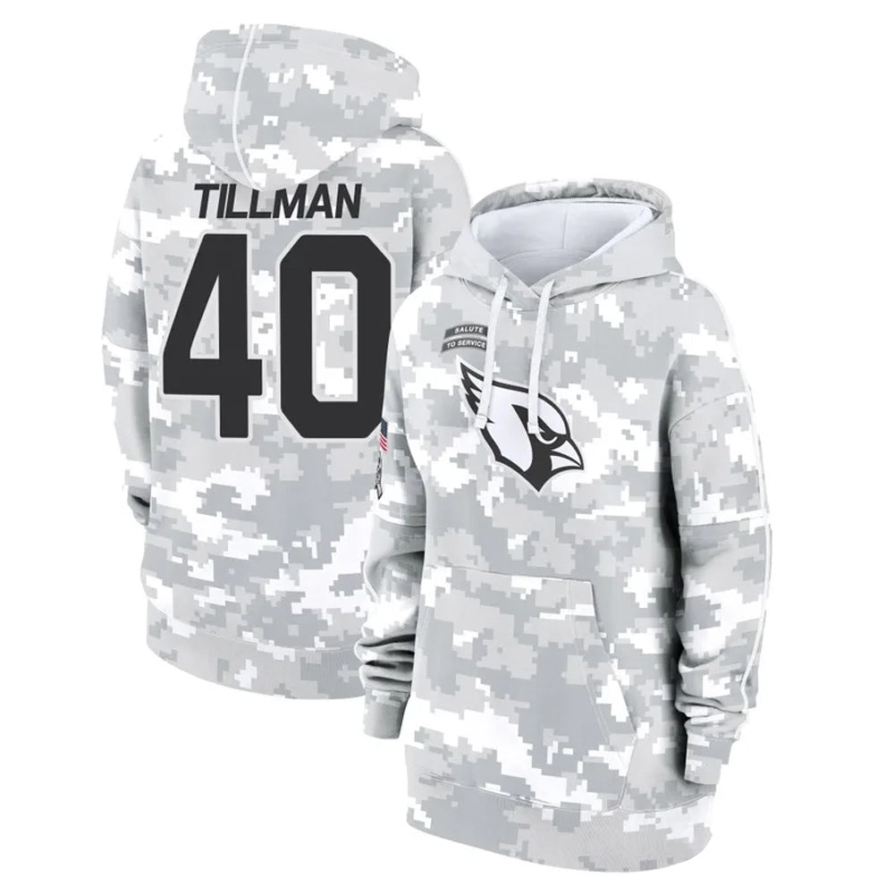 Kieara A.Cardinals #40 Pat Tillman Player Arctic Camo Salute to Service Limited Hoodie Stitched Jerseys
