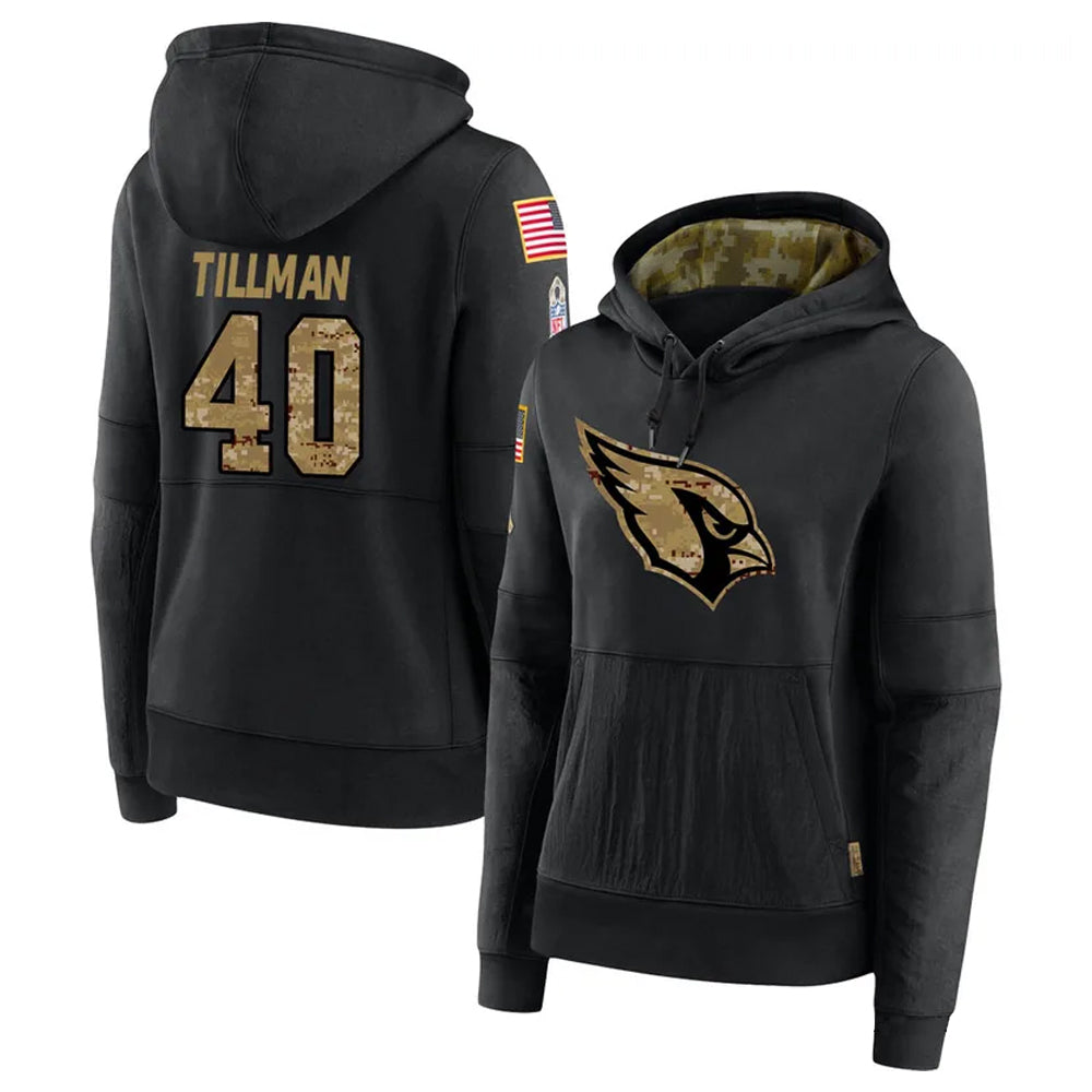 Kieara A.Cardinals #40 Pat Tillman Player Black Salute to Service Limited Hoodie Stitched Jerseys