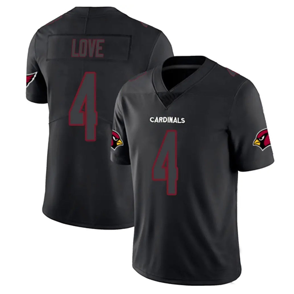 Kieara A.Cardinals #4 Jeremiyah Love Player Black Impact Limited Home Game Stitched Jerseys