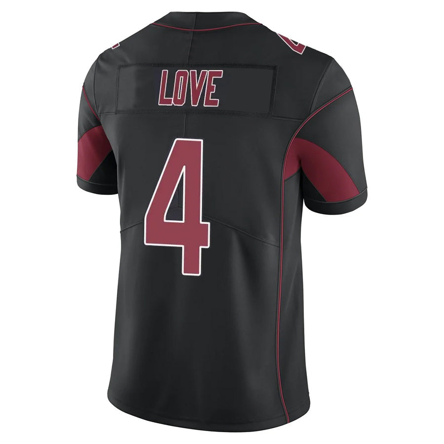 Kieara A.Cardinals #4 Jeremiyah Love Player Black Limited Elite Home Game Stitched Jerseys