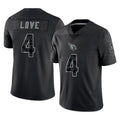 Kieara A.Cardinals #4 Jeremiyah Love Player Black RFLCTV Limited Home Game Stitched Jerseys