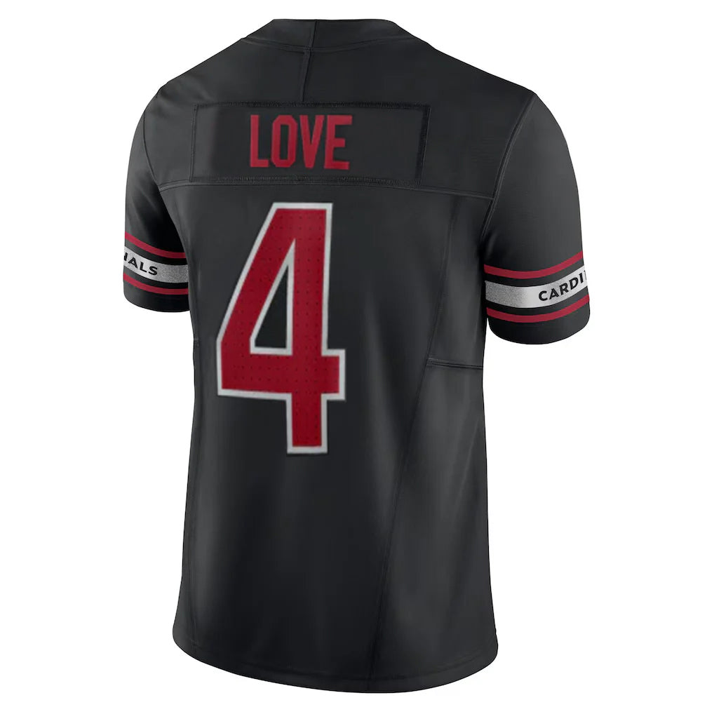 Kieara A.Cardinals #4 Jeremiyah Love Player Black Vapor F.U.S.E. Limited Home Game Stitched Jerseys