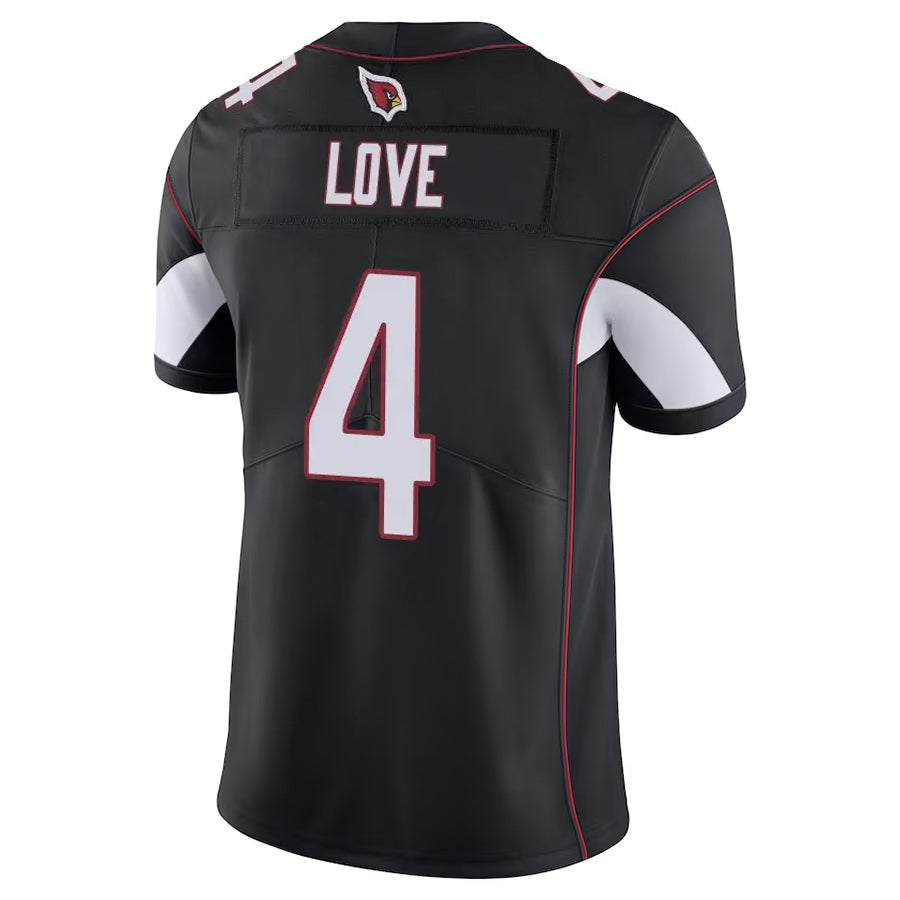 Kieara A.Cardinals #4 Jeremiyah Love Player Black Vapor Limited Home Game Stitched Jerseys