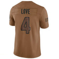Kieara A.Cardinals #4 Jeremiyah Love Player Brown Limited Salute To Service Game Stitched Jerseys