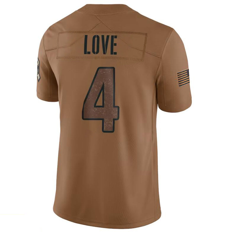 Kieara A.Cardinals #4 Jeremiyah Love Player Brown Limited Salute To Service Game Stitched Jerseys