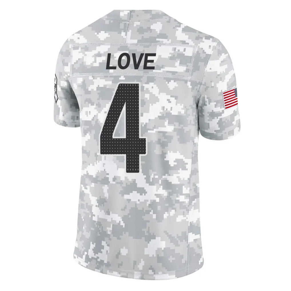 Kieara A.Cardinals #4 Jeremiyah Love Player Camo Salute to Service Limited Home Stitched Jerseys