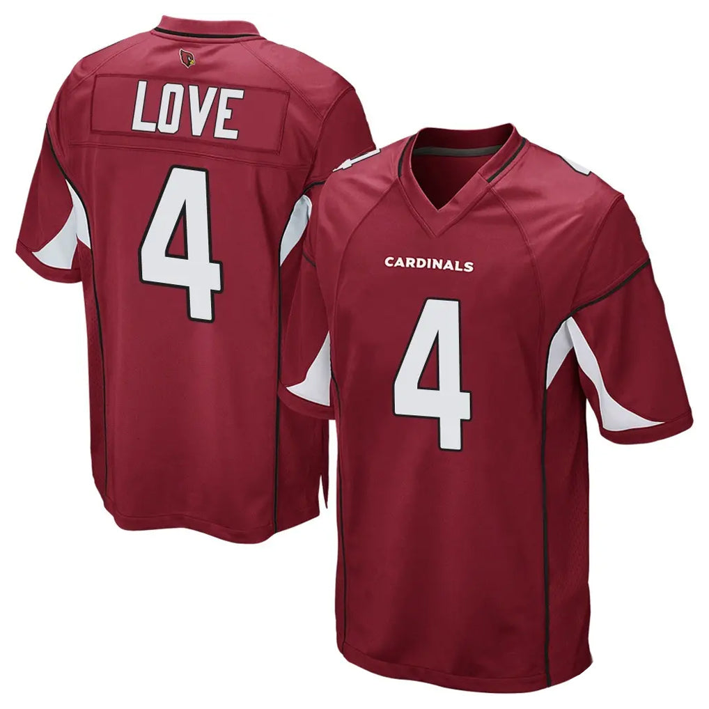 Kieara A.Cardinals #4 Jeremiyah Love Player Cardinal Home Game Stitched Jerseys