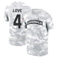 Kieara A.Cardinals #4 Jeremiyah Love Player Salute to Service Hoodies & T-Shirts Football Jerseys