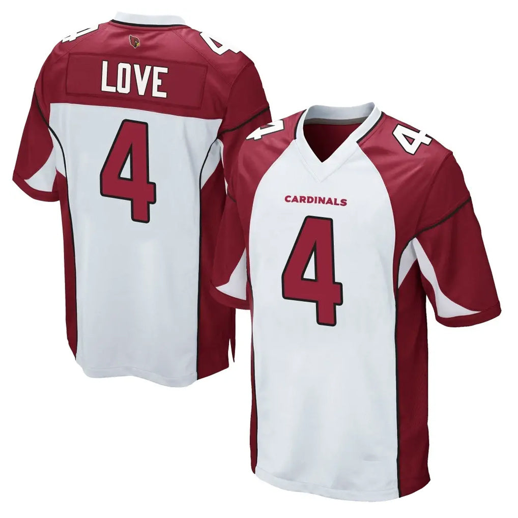 Kieara A.Cardinals #4 Jeremiyah Love Player White Cardinal Home Game Stitched Jerseys