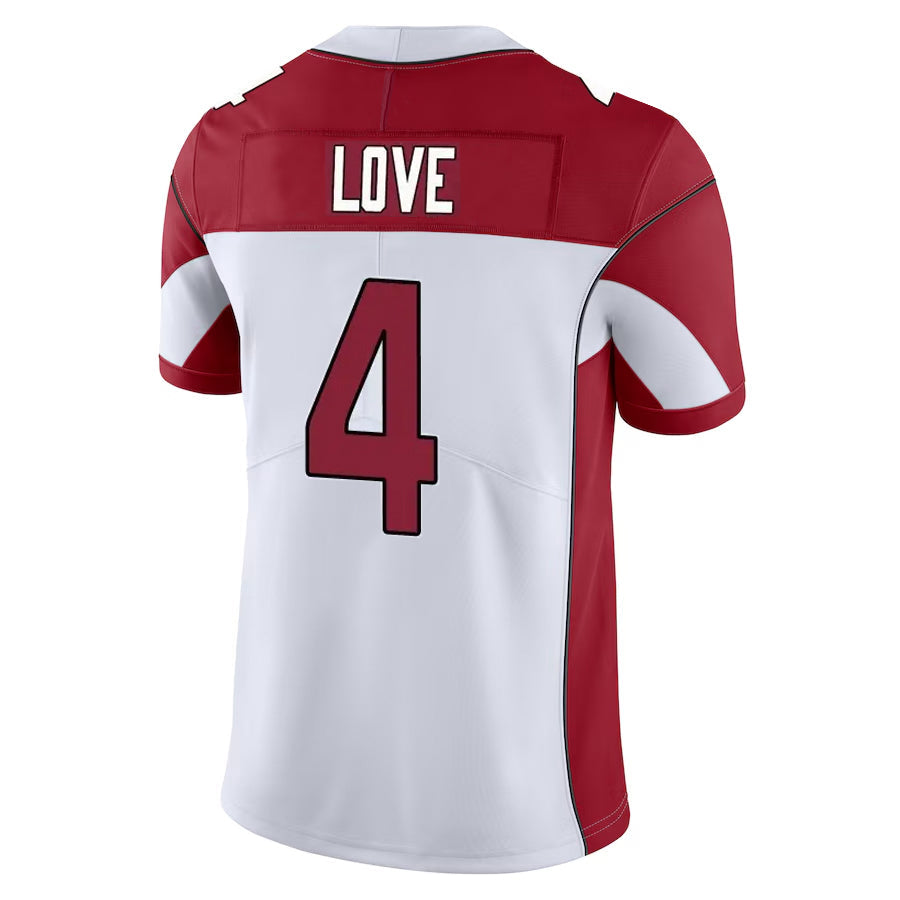 Kieara A.Cardinals #4 Jeremiyah Love Player White Vapor Limited Home Game Stitched Jerseys
