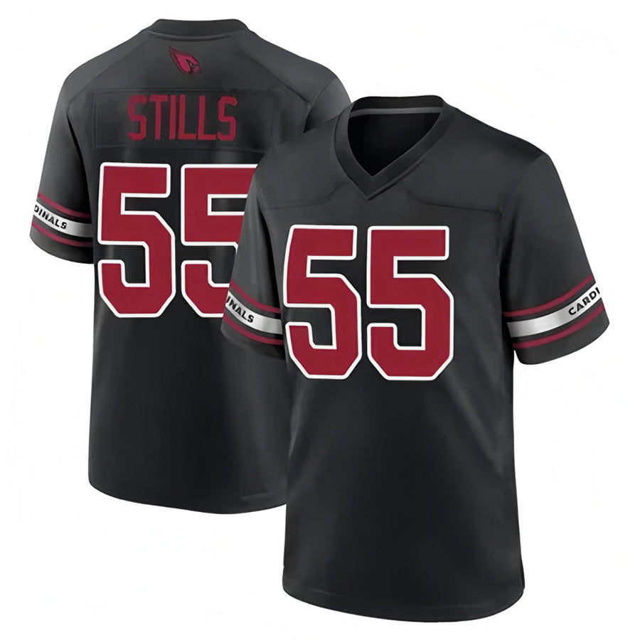 Kieara A.Cardinals #55 Dante Stills Player Black Home Game Stitched Jerseys