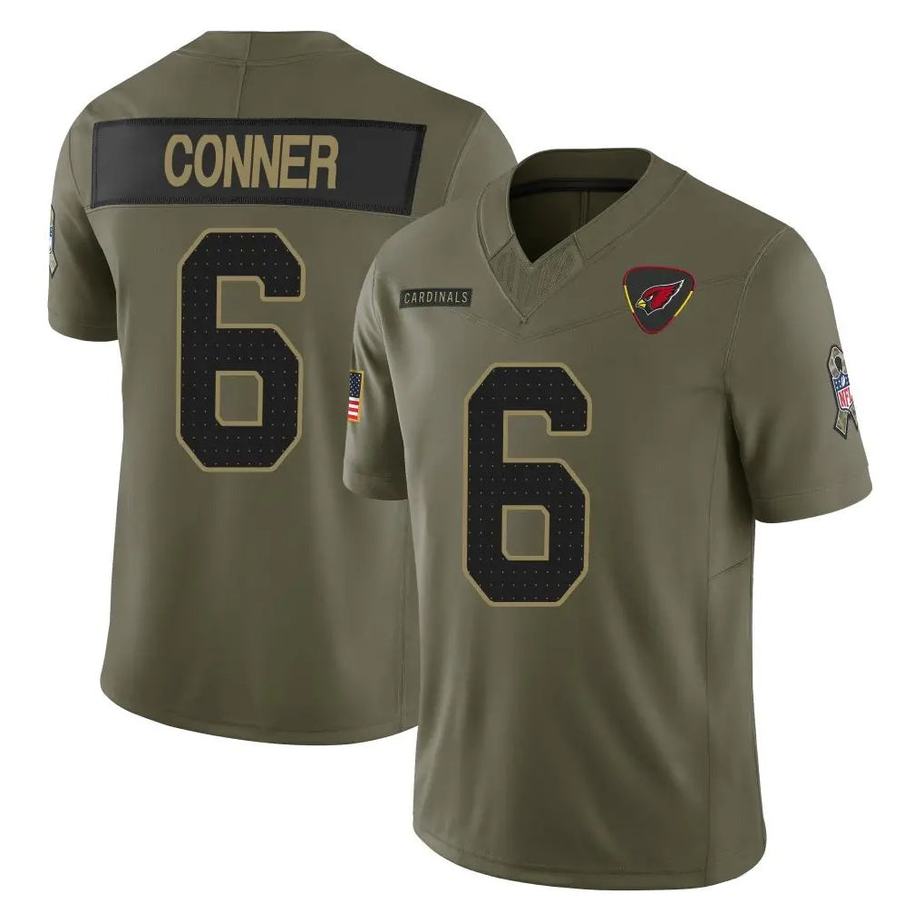 Kieara A.Cardinals #6 James Conner Player Olive Salute To Service Limited Home Game Stitched Jerseys