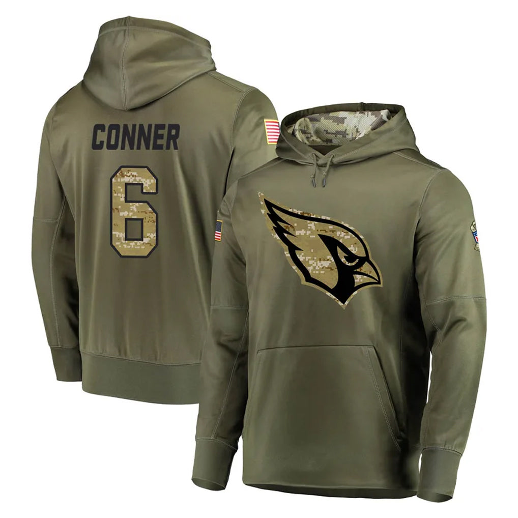 Kieara A.Cardinals #6 James Conner Player Olive Salute to Service Limited Hoodie Stitched Jerseys